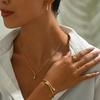 2025 French Alloy Jewelry Set for Women New Gold Plated Necklace Earrings Ring Bracelet for Wedding Anniversary