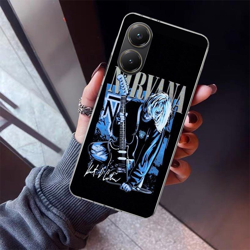 Retro Singer Kurt Cobain Phone Case For Xiaomi Poco X7 X6 X5 Pro F7 Ultra Redmi 15C 15 13 13C 12 12C 10 10A 10C 9 9A 9C 9T Shell