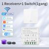 16A Tuya WiFi Smart Switch с пультом дистанционного управления RF433 1/2/3 Gang Wireless Wall Switch Mini Breaker Voice Control for Alexa Google