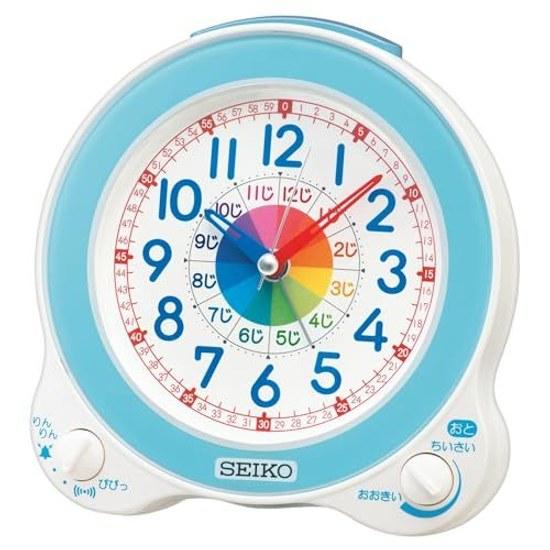 Seiko Clock Alarm Desk Educational Analog Light Blue BC420L