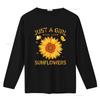 Fashion Sunflower T Shirt For Women Crewneck Just A Girl Who Loves Sunflowers Black vintage Washed Breathable Unisex