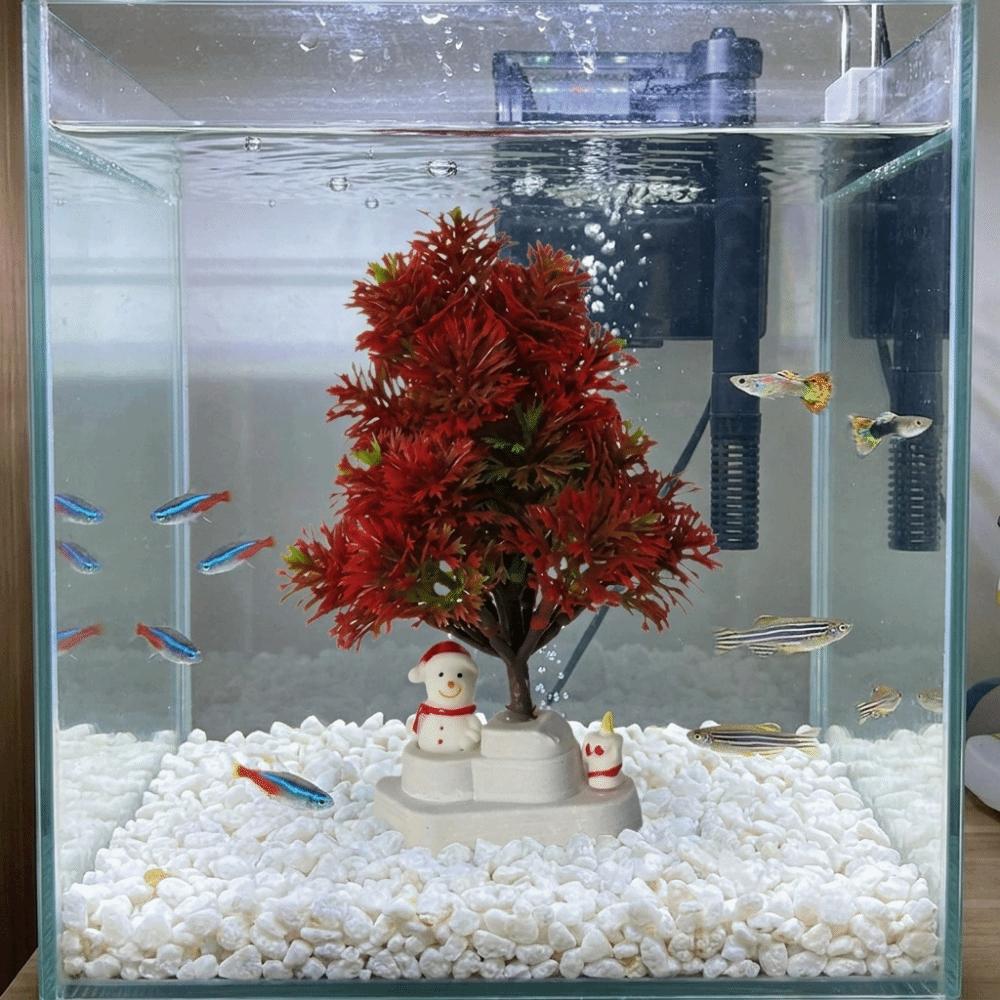 Fake Aquarium Christmas Ornament Plastic Artificial Christmas Tree Plants Garden Decoration