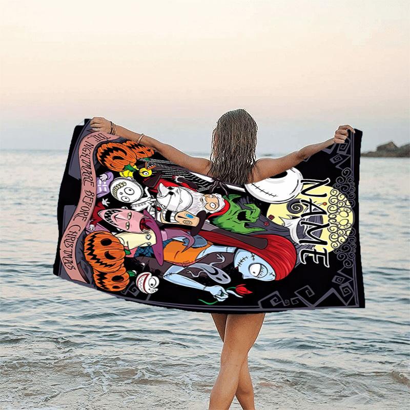 1pc Jack1 Beach Towel with Custom Name, Beach/Swimming/Bath/Picnic/Camping Towel, Suitable for Seaside Beaches