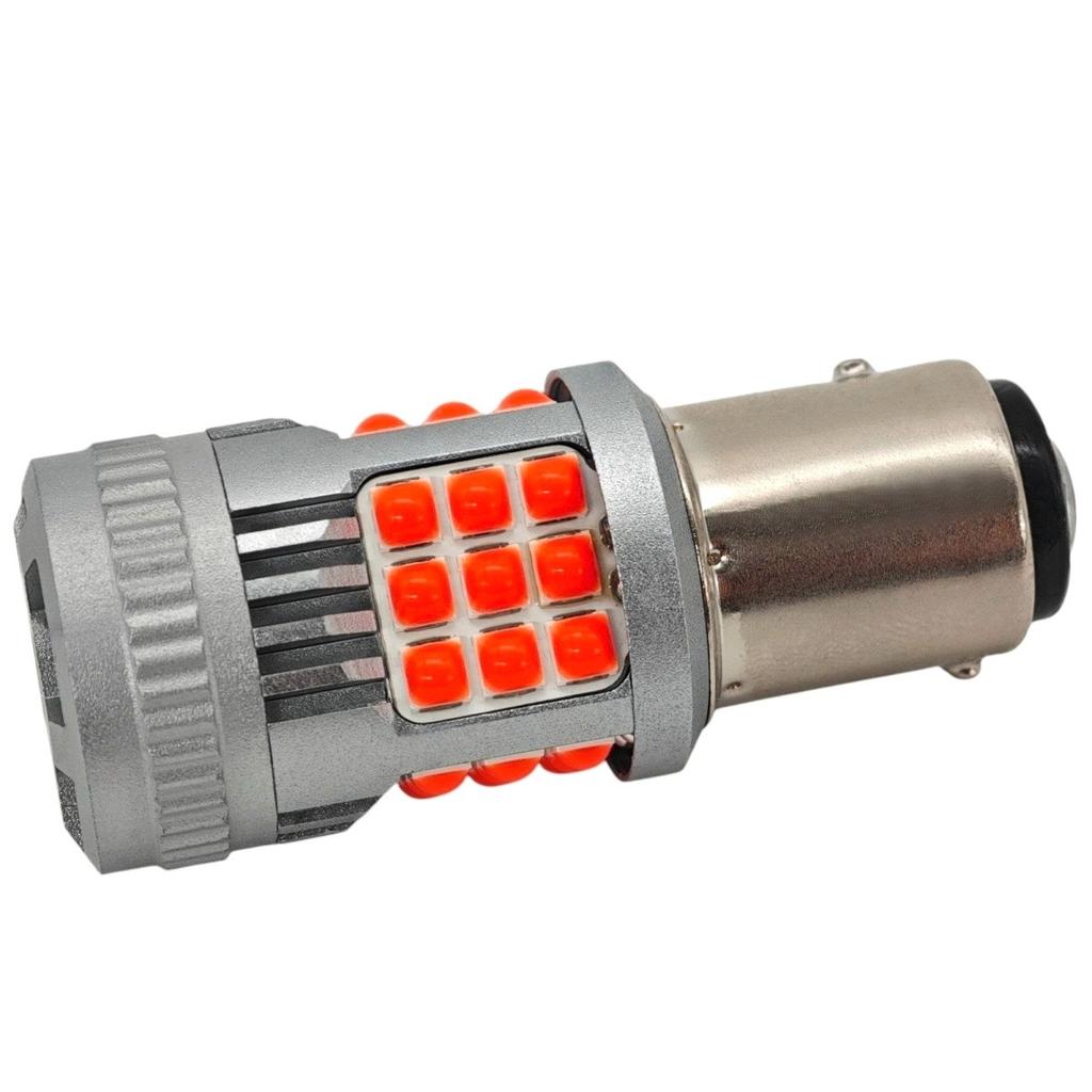 2 Pcs P21/5W LED Bulb BAY15D 12-24V Error-free 2200lm Red