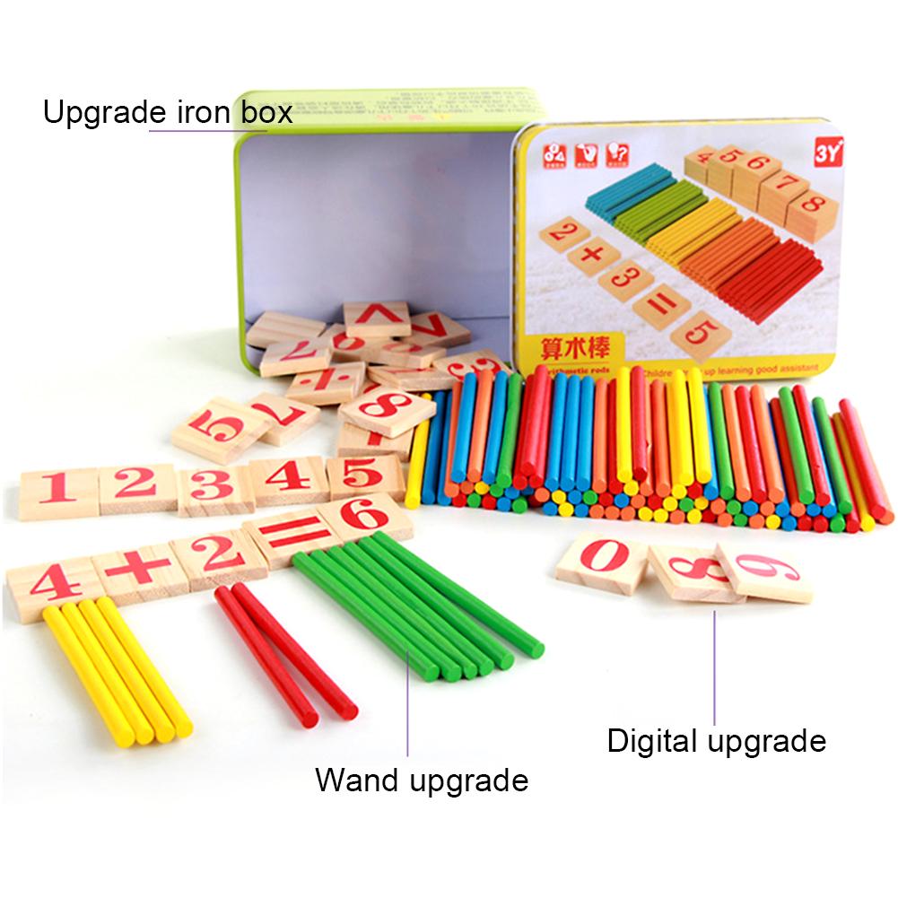 Colorful Counting Math Operation Sticks Kids Wooden Blocks Toy