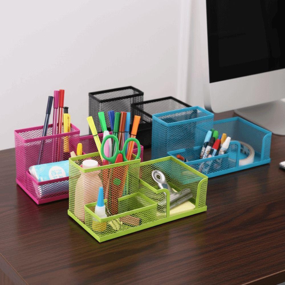 Hollowed-out Pencil Storage Box 3/4 Grid Makeup Brush Storage Bucket Bedroom Decoration