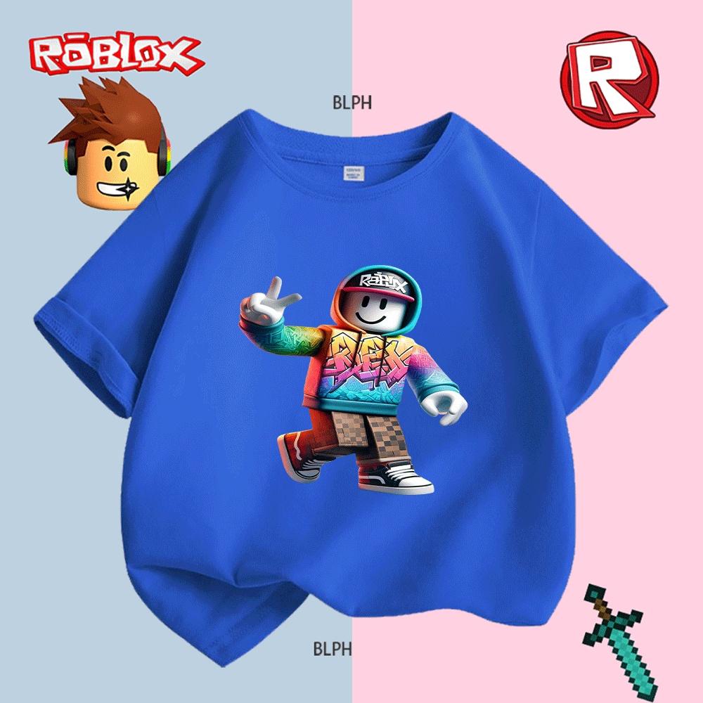 Модная детская футболка в стиле Roblox с ярким граффити, крутой дизайн в стиле худи для мальчиков/девочек
