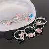 Bow Pink Zircon Series Open Ring Niche Love Cold Wind Advanced Sense Personality Ring Woman