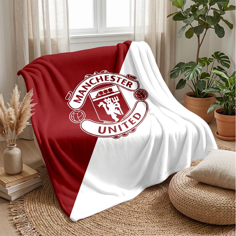 Manchester United FC Soft Flannel Fleece Blanket Lightweight Cozy Warm Throw Blanket For Sofa Bed Home Decor