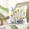Blue Yellow Wildflower Pillow Cover Watercolor Floral Print Boho Botanical Cushion Case For Sofa Bed Couch Spring Home Decor