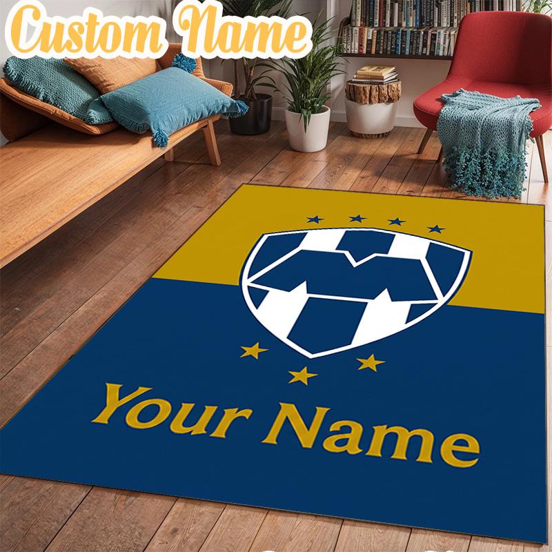 Custom Name Monterrey Emblem Design Rug Office Rug Chair Mat Non Slip Carpet Rugs for Bedrooms Dining Room Living Room Home Decor gifts