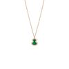 V Gold Exquisite Kylin Gourd Necklace, Medium Mother-of-Pearl & Red Agate, 18K Rose Gold CNC Carved.