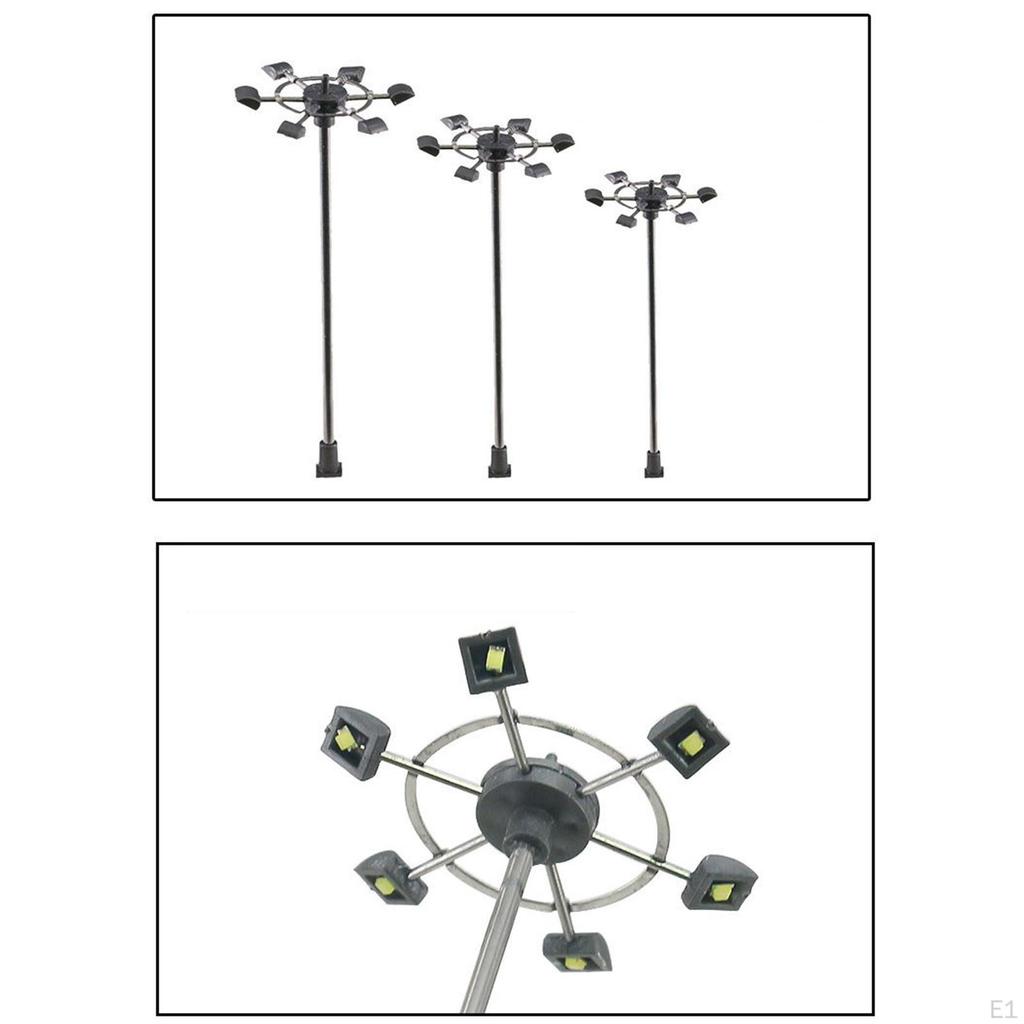 1:Масштабная модель уличного фонаря, лампа, освещение для поезда, 6 головок, 3 В, фонарь-столб, яркий белый светодиод для песка
