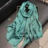 New Imitation Silk Fashionable Elegant High-end Long Silk Scarf Short Beard Shawl Long Scarf Tensile Cotton Gold Silk Scarf