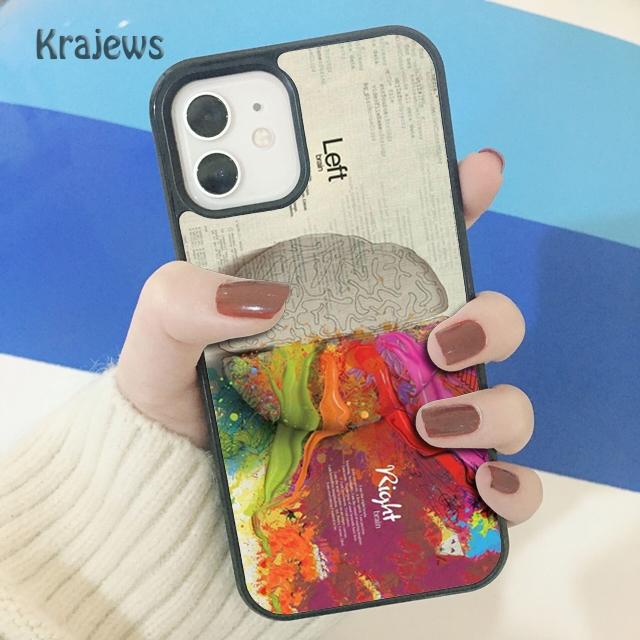 Krajews Анатомия Мозг Мягкий Чехол Для Телефона Для iPhone 18 17 Air 16 15 14 plus 11 12 13 pro max coque Чехол Fundas