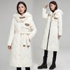 Elegant and Slimming Long Down Coat with Large Fur Collar for Women's Winter Fashion