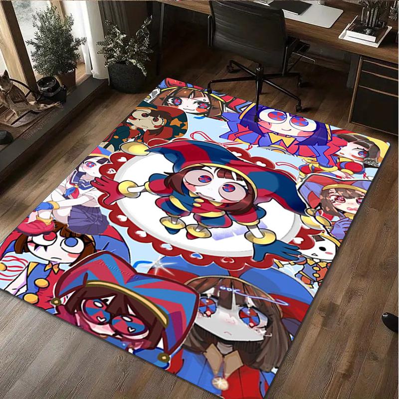 Cartoon Character Pomni Carpet Office Decorative Carpet For Living Room Bedroom Door Mat Floor Rug Computer Chair Area Rug perfect holiday gift