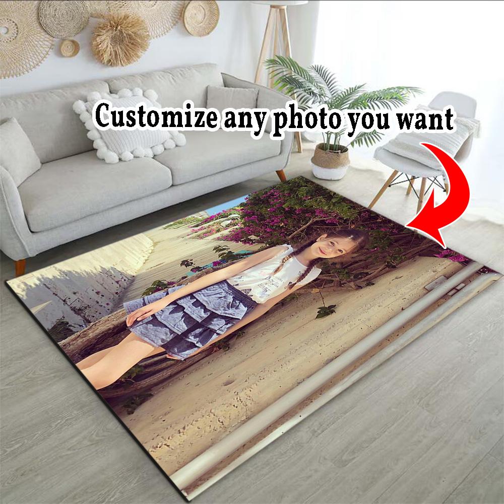 Customize Photos Customizable photos Area Rug Suitable for Playrooms Bedrooms Balcony Hallway Anti-slip Rug Decorate Offices