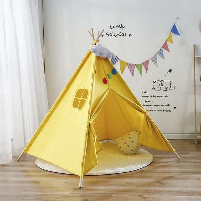 Portable Indian Children's Tent for Kids Cotton Carva Tipi Teepee Kids Tent Children's House Indoor Playhouse 1.1/1.35/1.6/1.8M