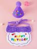 Cat Dog Birthday Bib and Party Hat Mini Doggy Cat Adjustable Bandana Scarf Pet Birthday Outfit Puppy Supplies