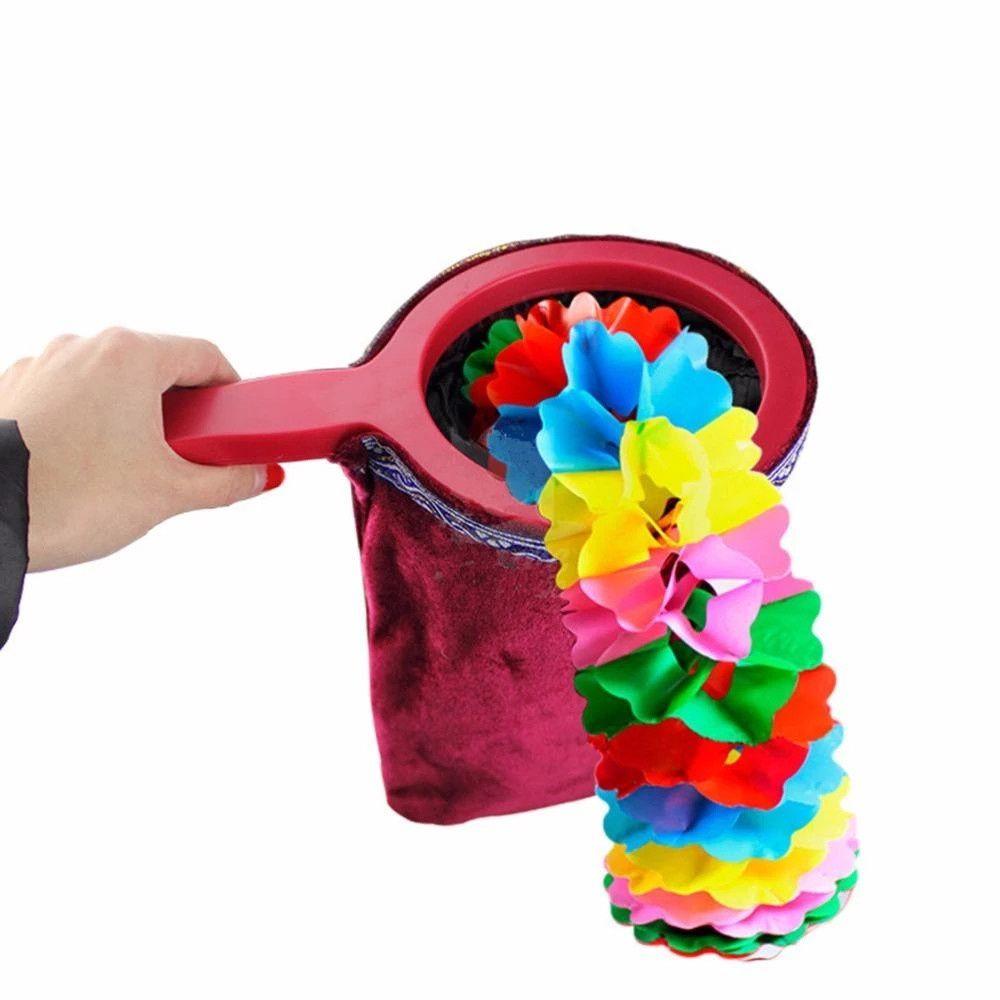 1 шт. Сумка для смены одежды из бархатной ткани Twisty Velvet Pull Flower, которая заставляет вещи появляться и исчезать крупным планом, фокусы, игрушки для детей