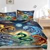 3pcs Mythical Dragons Duvet Cover Set - Machine Washable, Includes 1 Cover and 2 Pillowcases, No Core Included yy251013065