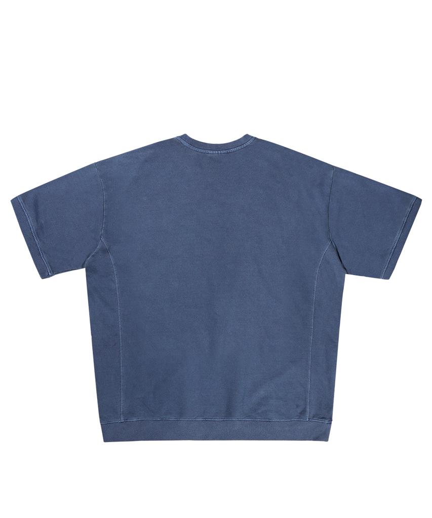 GAINSBORO Star Logo Pigment Short Sleeve Sweatshirt_Vintage Blue