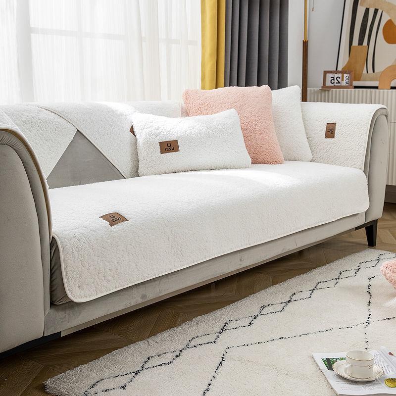 Шерстяная бархатная подушка для дивана, утепленная, нескользящая, чехол для дивана, универсальный чехол для дивана на четыре сезона, универсальное полотенце для гостиной
