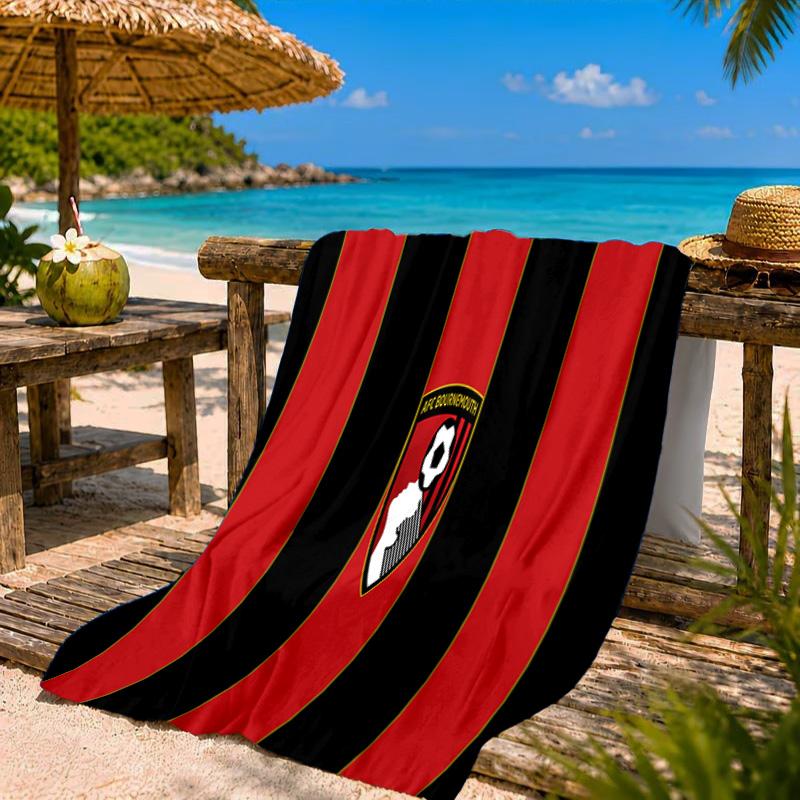 Afc Bournemouth Crest Beach Towel Microfiber Beach Towel, Lightweight and Quick-Dry, for Summer Travel, Swimming Pool Fan Birthday Gift