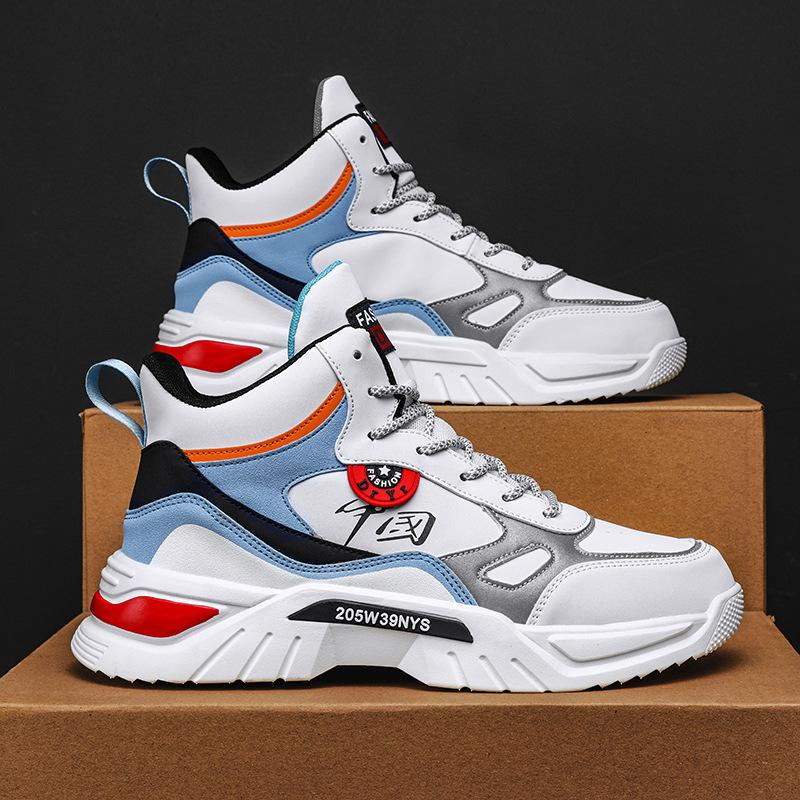 Мужские кроссовки большого размера с высоким верхом, осенне-зимние спортивные повседневные кроссовки, мужские кроссовки-папы, универсальные студенческие кроссовки для бега
