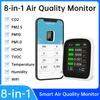 Профессиональный 8-в-1 WIFI Монитор Качества Воздуха CO2 HCHO TVOC PM1.0 PM2.5 PM10 Тестер Температуры Влажности Углекислого Газа Многофункциональный Детектор