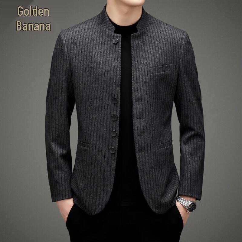 Jinju Men's Premium Mao-Style Stand-Collar Suit Jacket
