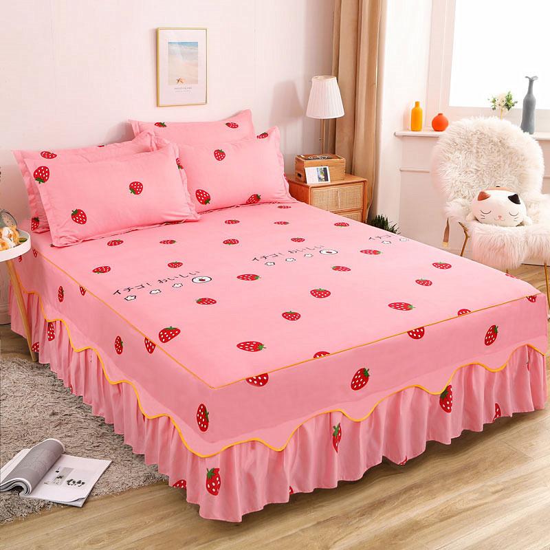 Bed Sheet Lace Skirt Elastic Fitted Double Bedspread Mattress Cover Home Pillowcase Bedding Set Bedsheet