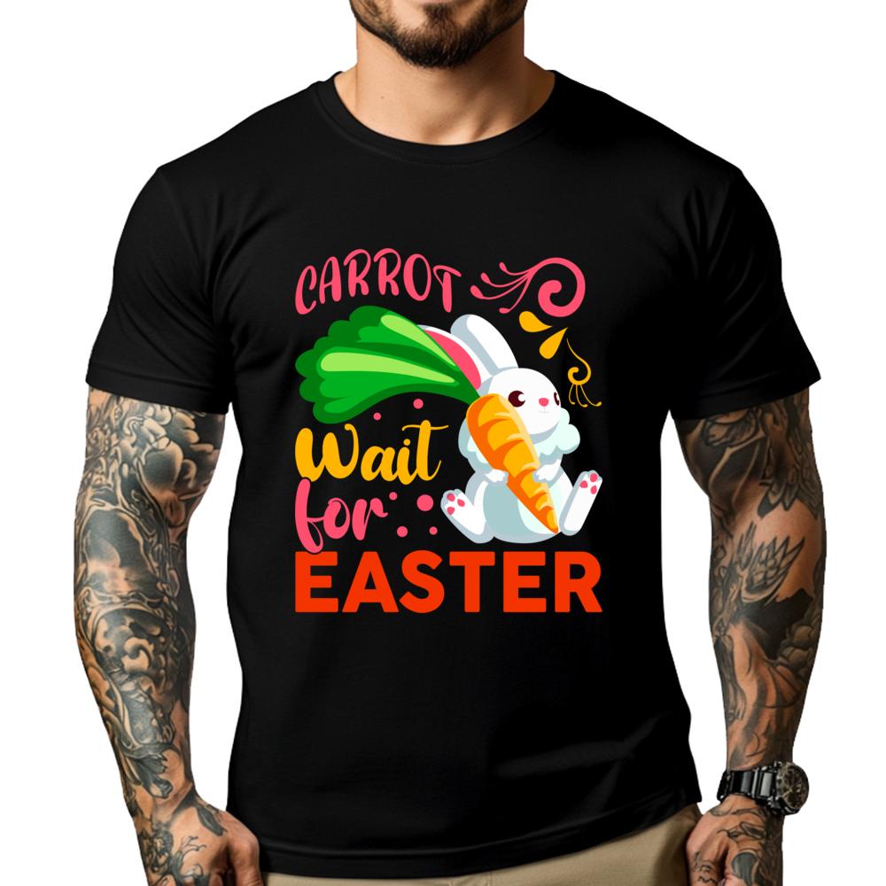 Cute Happy Easter Design Carrot Wait For Easter Tee Shirt Items Lowest Prices Adult Mens Clothing 2025 Large Size