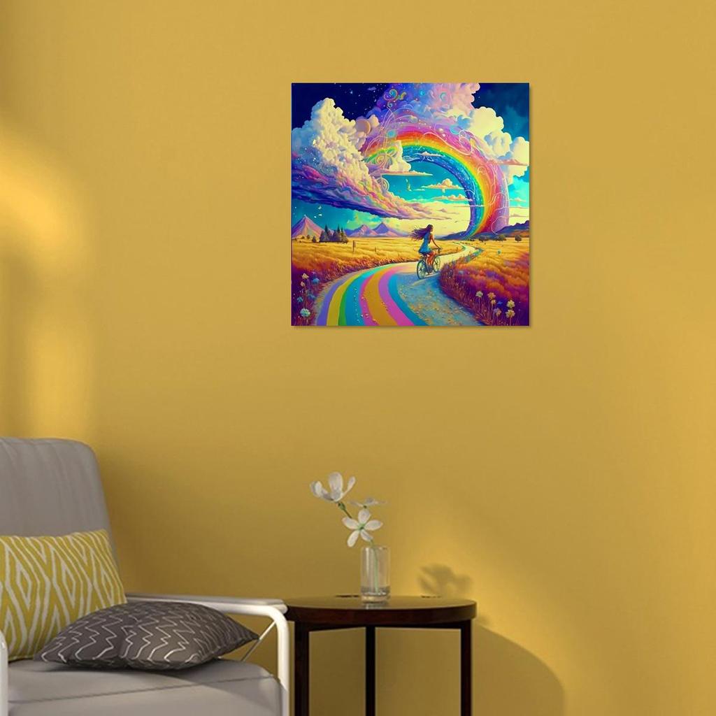 Frame Painting By Numbers For Adults Beginner Kits Rainbow Landscape Wall Art Picture With Numbers For Home Decors 40x40