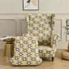 Чехол для кресла с подголовником из эластичного спандекса с геометрическим узором, съемный чехол для пуфа в скандинавском стиле, чехол для дивана с чехлом для подушки сиденья