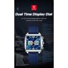 POEDAGAR Luxury Top Man Watch Electronic Square LED Alarm Chronograph Watches Week Date Dual Time Display Quartz Clock