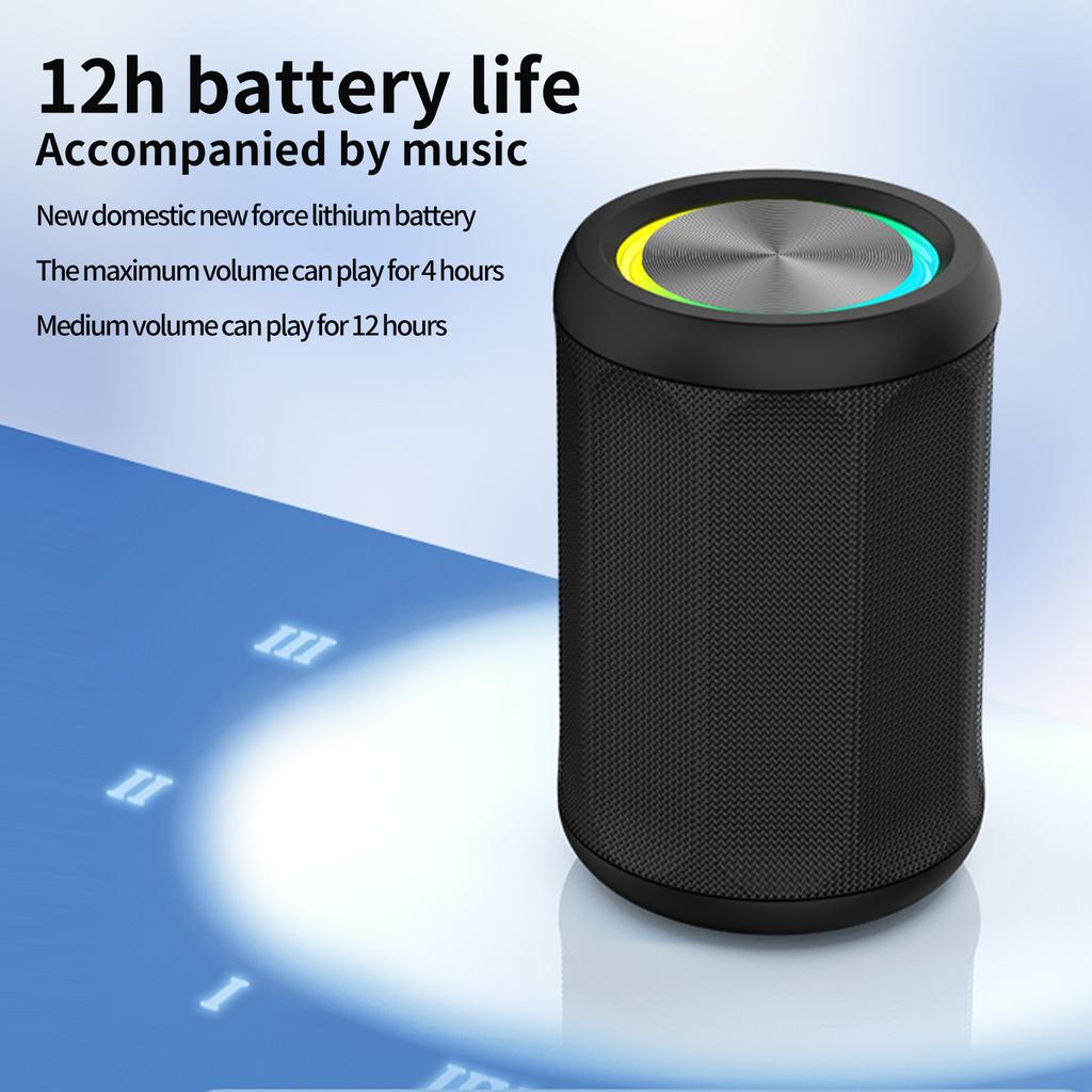 Portable Bluetooth Speaker Bluetooth 5.4 Wireless Mini KTV Speaker RGB Light IP55 Waterproof HiFi Sound Support FM 12H Play Time