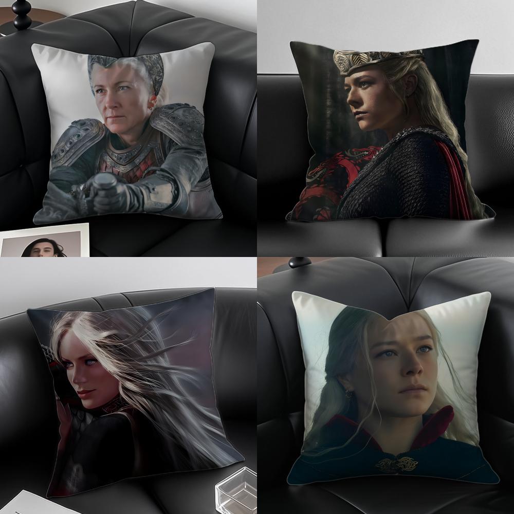RRhaenys Targaryen Подушка ТВ-сериал Чехол на подушку Наволочка Защита от пылевых клещей Невидимая молния шелковистый плюшевый чехол на подушку