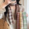 Women's Retro Plaid Cotton Linen Scarf - Summer Neck Protection Shawl, High-End Fashion Accessory