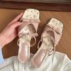 French Sweet Wind with Wedge Heels Slippers Women's Summer 2025 New Bow with Skirt High-heeled Sandals