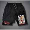Аниме принтованные мужские шорты для взрослых Double Fitness спортивные и повседневные брюки среднего размера