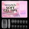 240Pcs Full Cover Soft Gel X Nail Tips Semi-frosted Texture Press on Nails  French Manicure Tool