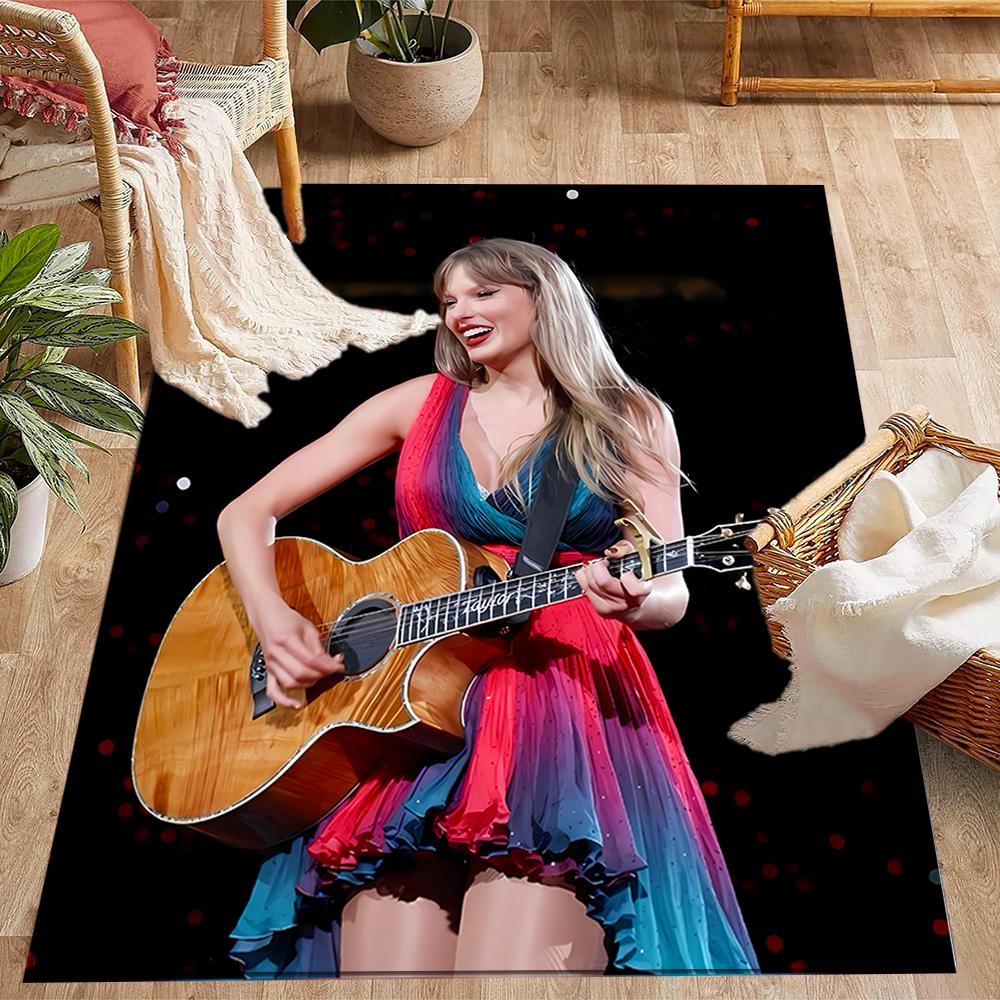 Taylor Swift Angel Themed Anti-Slip Rugs - Polyester Home Decor, Suitable for Bedrooms, Living Rooms, Doorways, Studios, and Decorations