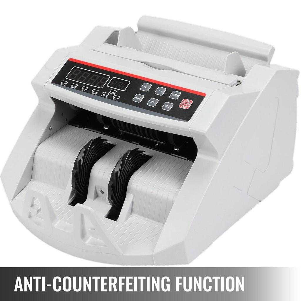 Banknotes Counters Money Counter With LED Display Professional Note Counter With False Banknotes Detector, UV/MG, 1000 Bills/Minute, Counts Only
