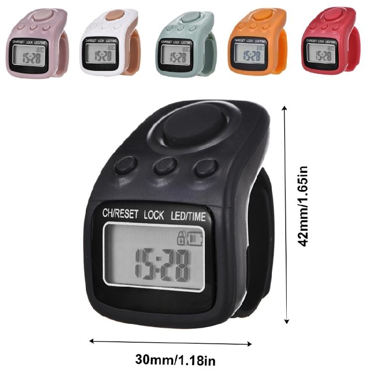 Счетчик тасбиха Счетчик пальцев 6-канальный светодиодный электронный счетчик Кольцо-счетчик Кликеры Портативные сбрасываемые кликеры