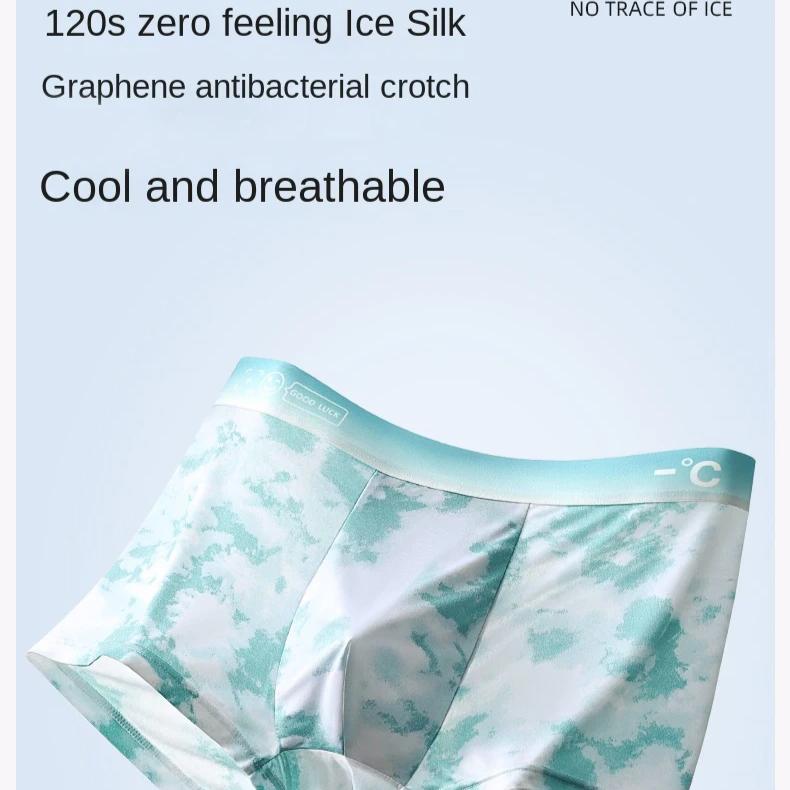 1 шт., шорты-боксеры, мужское нижнее белье из ледяного шелка, мужские трусы, дышащие, сексуальные, тонкие трусики, U-образное нижнее белье, оптовая продажа, партии L-6XL