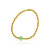 Браслет из эластичной нити с пастельно-зеленой бусиной в виде улыбающегося лица с позолотой 18 карат для женщин