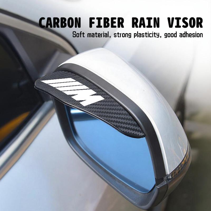 2PCS Car Rearview Mirror Sticker Rain Eyebrow Protector Cover For BMW Performance M E87 E30 E46 E28 F35 G20 E93 F20 X3 X ulbn07