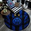 Круглый ковер Inter Milan, Ковер для гостиной, спальни, дивана, игровой комнаты, Нескользящий коврик для пола